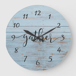 Relógio Grande Vintage de fazendeiros de madeira russa azul