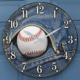 Relógio Grande Vintage Denim Baseball Fans and Players
