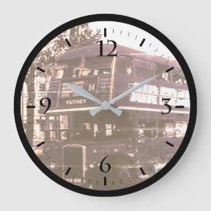 Relógio Grande Vintage England London, ônibus de dois andares