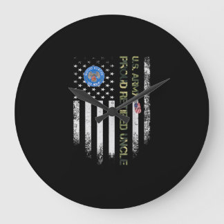 Relógio Grande Vintage EUA Flag Army Veteran Orud