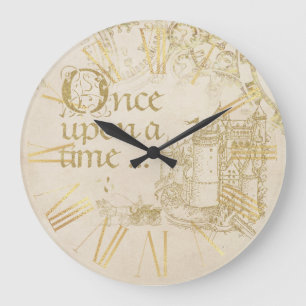 Relógio Grande Vintage Fairy Tale Theme Carruagem do Castelo Dour