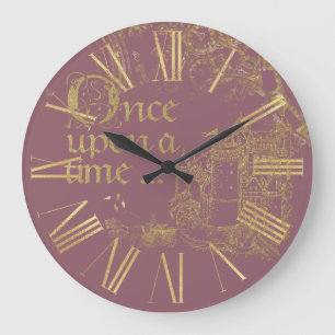 Relógio Grande Vintage Fairy Tale Theme Dourado Castle