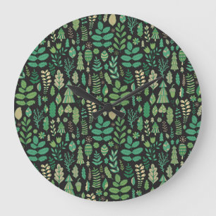 Relógio Grande Vintage Forest Floral Design