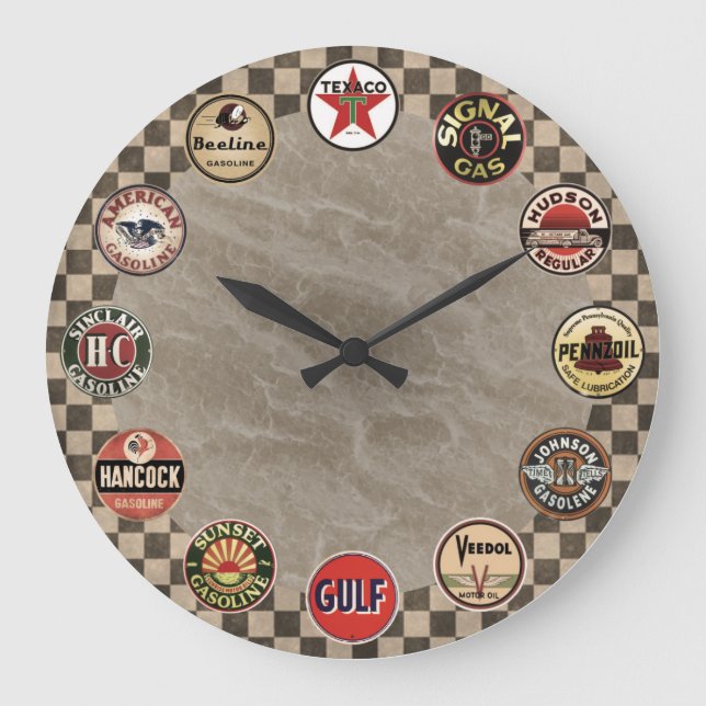 Relógio Grande vintage gasoline sign wall clock (Frente)
