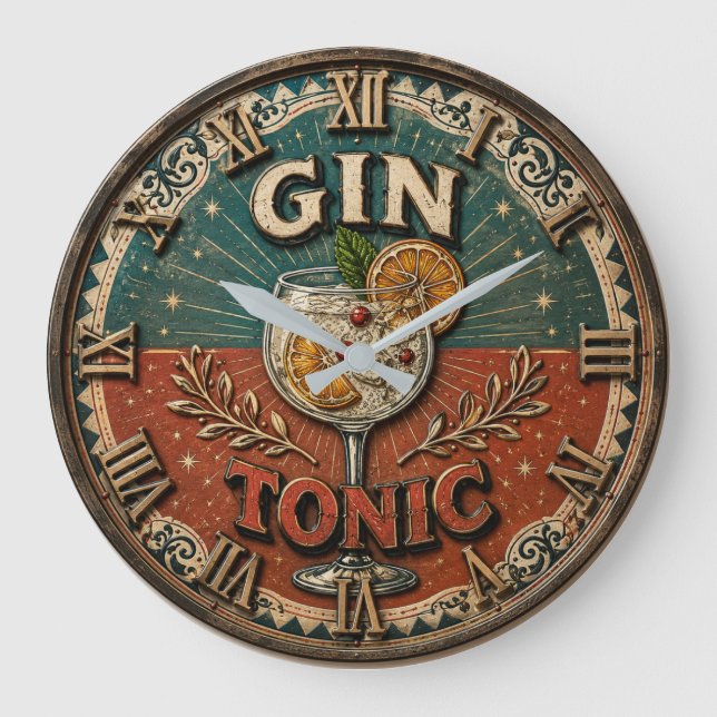 Relógio Grande Vintage Gin & Tonic Cocktail (Frente)