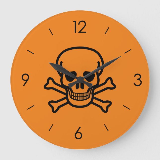 Relógio Grande Vintage Halloween Skull (Frente)