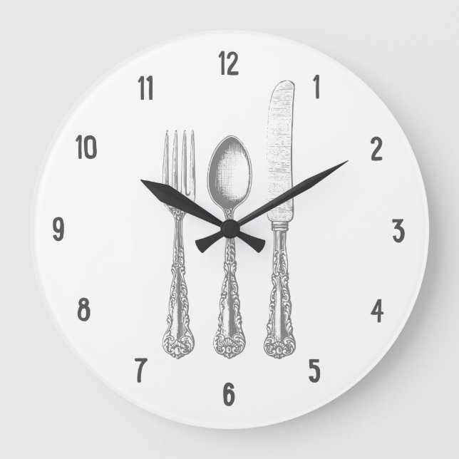 Relógio Grande Vintage Kitchen - faca para colher (Frente)