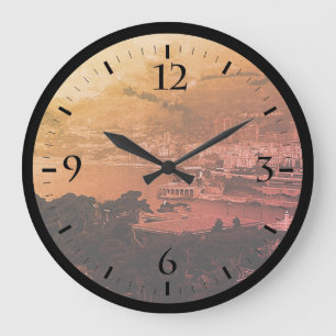 Relógio Grande Vintage Mônaco Monte Carlo - Vista costeira do Wat