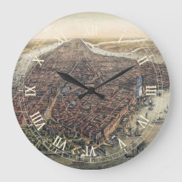 Relógio Grande Vintage Nova Iorque, Manhattan, ponte do Brooklyn