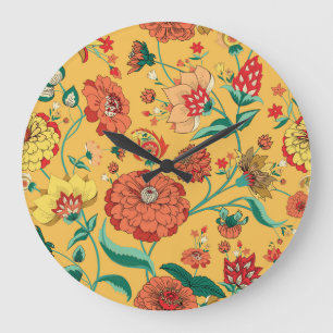 Relógio Grande Vintage Paisley Floral Garden