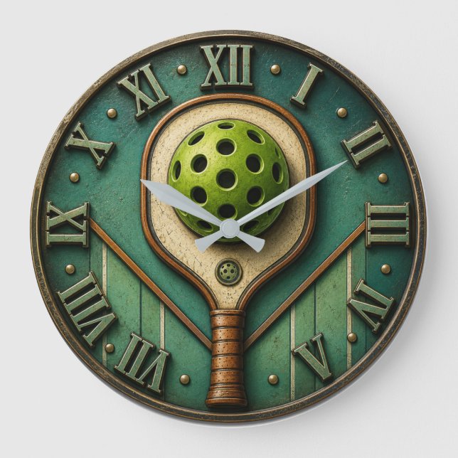 Relógio Grande Vintage Pickleball Paddle  (Frente)