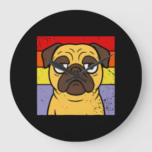 Relógio Grande Vintage Pug Sarcasmo Bobo Cãozinho Cachorro Cachor