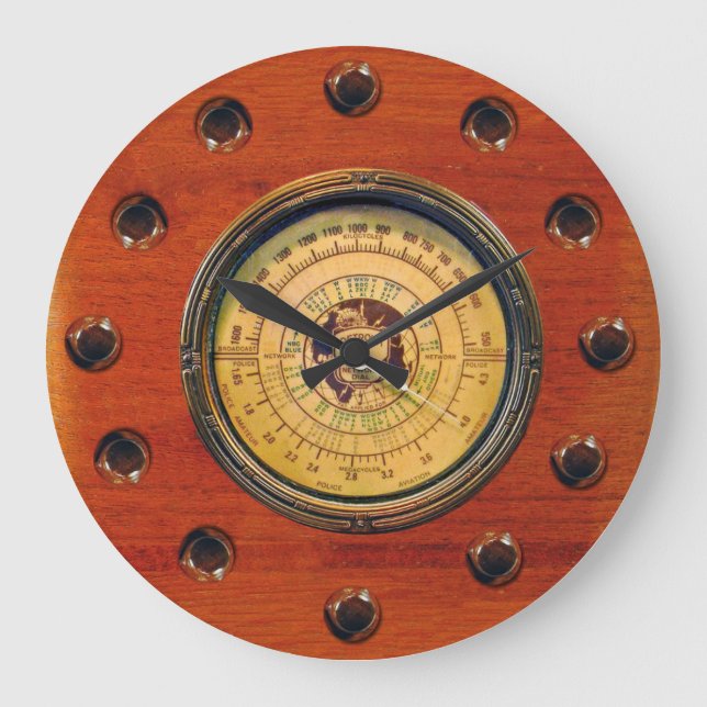 Relógio Grande Vintage Radio Design Wall Clock (Frente)