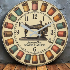 Relógio Grande Vintage Sewing Machine
