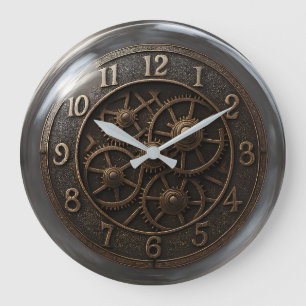 Relógio Grande Vintage Steampunk Gear Wall Clock