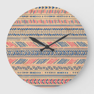 Relógio Grande Vintage tribal étnico: padrão perfeito.