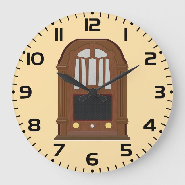 Relógio Grande Vintage Tube Radio Antique Wooden Stereo (Frente)