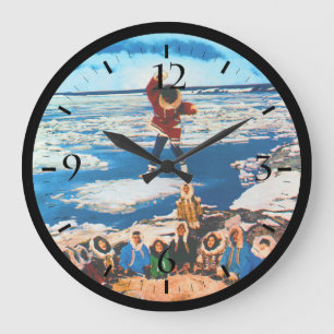 Relógio Grande Vintage USA Alaska eskimo lança-cobertor