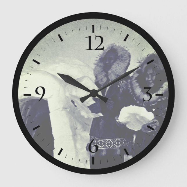 Relógio Grande Vintage USA Alaska igloo builds (Frente)