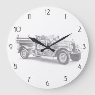 Relógio Grande vintage vagabunda lápis desenho do bombeiro desen