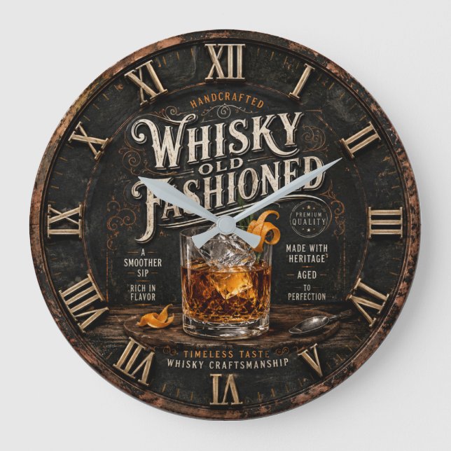 Relógio Grande Vintage Whiskey  (Frente)