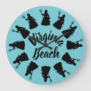 Relógio Grande Virginia Beach, VA Neptune Statue Ocean NMaritime