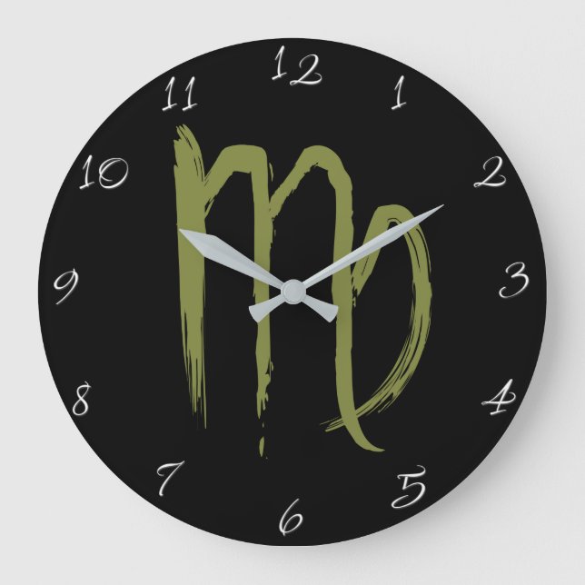 Relógio Grande VIRGO Signo do Zodíaco Aniversário de Julho Agosto (Frente)