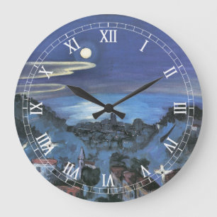 Relógio Grande Vista de Barcelona à Noite por Walter Gramatte