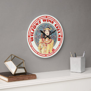 Relógio Grande Vítima Era Arte Nouveau de Mucha Wine Cellar