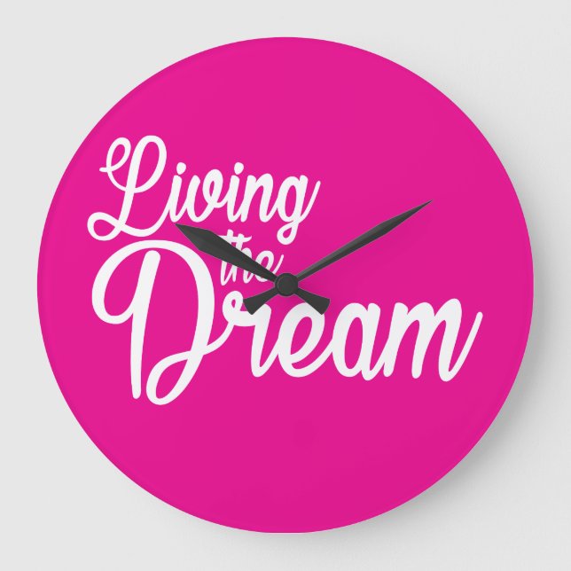 Relógio Grande Vivendo O Sonho Motivacional Inspiracional (Frente)