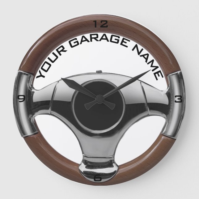 Relógio Grande volante a cromo de madeira de automóveis para espo (Frente)