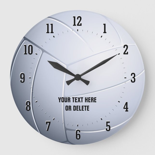 Relógio Grande Voleibol Personalizável | Presentes desportivos (Frente)