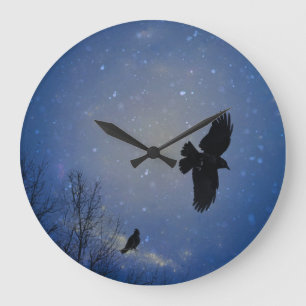 Relógio Grande Voo De Corvos No Céu Moody