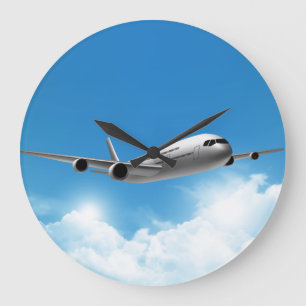 Relógio Grande Vôo do jato no céu