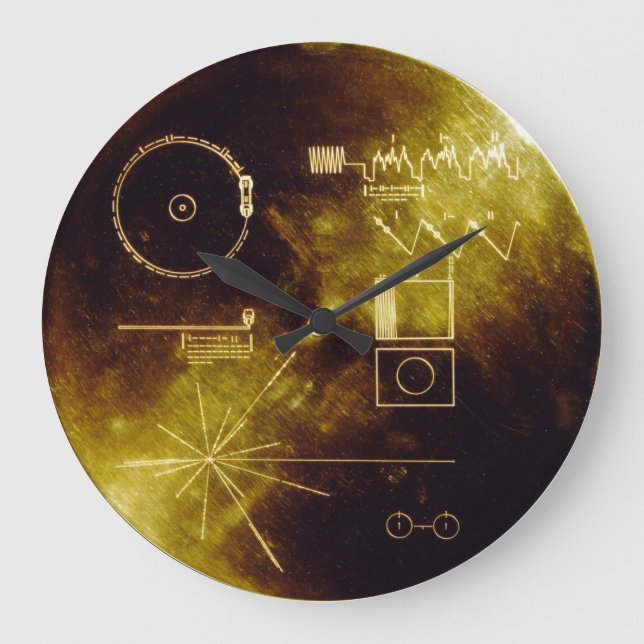 Relógio Grande Voyager Golden Record (Frente)