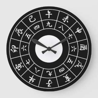 Relógio Grande Wadokei Japanese Clock Black Face White Kanji