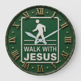 Relógio Grande Walk with Jesus Christian
