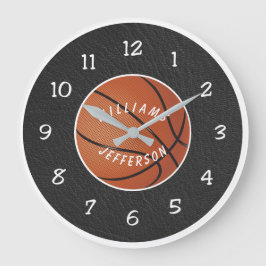 Relógio Grande Wall Clock for Basketball Fan personalize