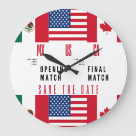 Relógio Grande Wall Clock Opening & Final Match 2026 MX-US-CA