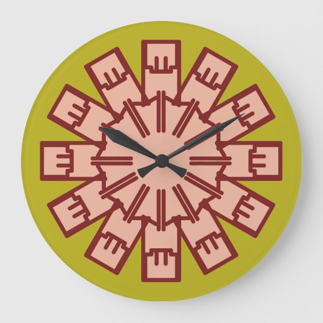 Relógio Grande Wall Clock, um elegante design clássico multicolor (Frente)
