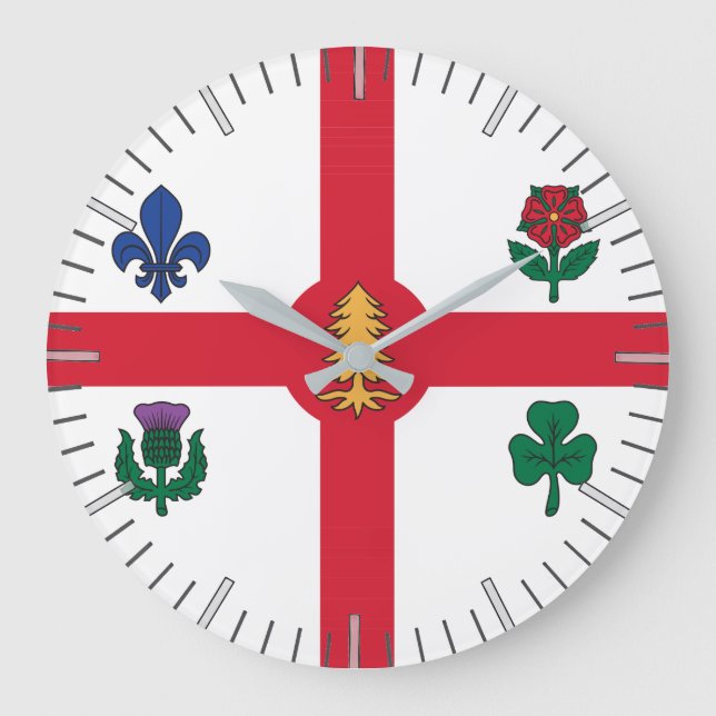 Relógio Grande Wall Clock with Flag of Montreal, Canada (Frente)