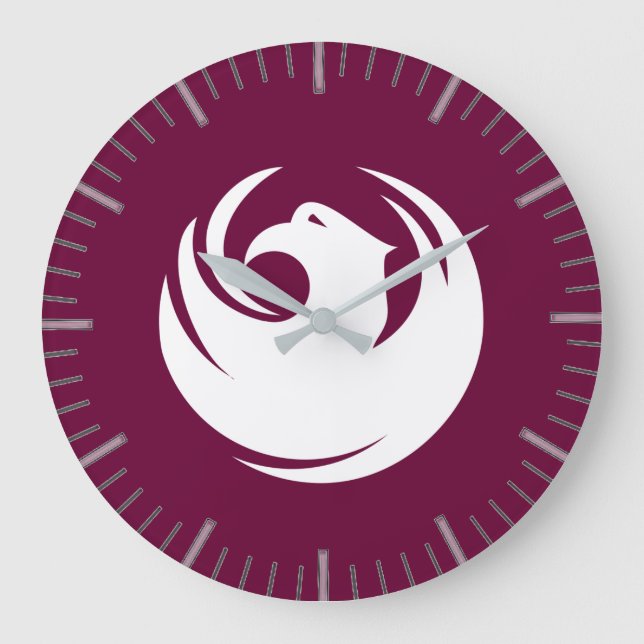 Relógio Grande Wall Clock with Flag of Phoenix City, Arizona (Frente)