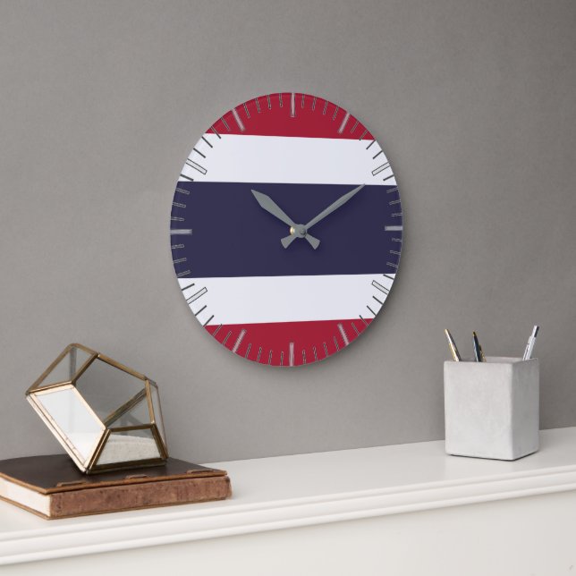 Relógio Grande Wall Clock with flag of Thailand (Escritório)