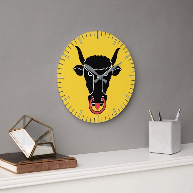 Relógio Grande Wall Clock with flag of Uri, Switzerland (Escritório)