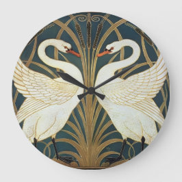 Relógio Grande Walter Crane Swan, Rush E Iris Art Nouveau
