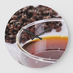 Relógio Grande Wanduhr com Kaffeebohnen motivo 1