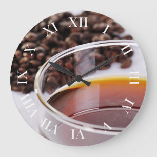 Relógio Grande Wanduhr com Kaffeebohnen motivo 1