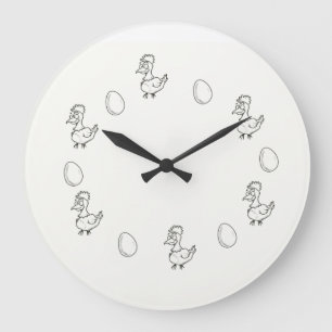 Relógio Grande Wanduhr! Das Huhn oder das Ei! Morra Küchenuhr!