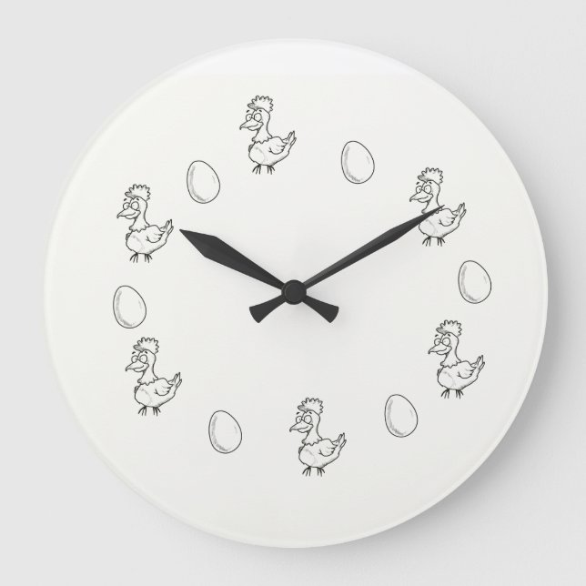 Relógio Grande Wanduhr! Das Huhn oder das Ei! Morra Küchenuhr! (Frente)