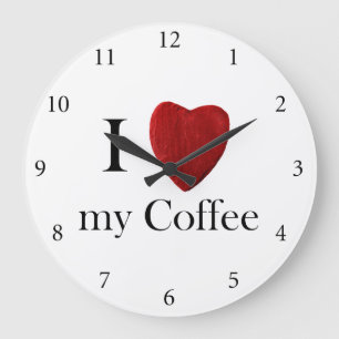 Relógio Grande Wanduhr redondo j Coffee love my